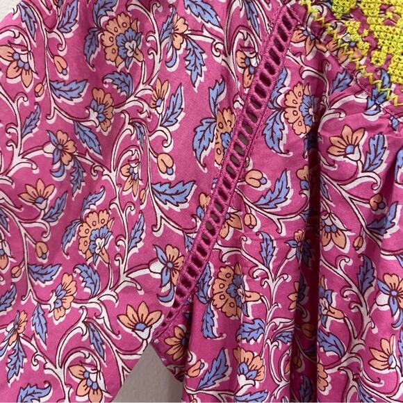 J.Crew Nicola Embroidered Pink Long Sleeve Cotton Tassel Romper AP193 Size 4 - Picture 7 of 13